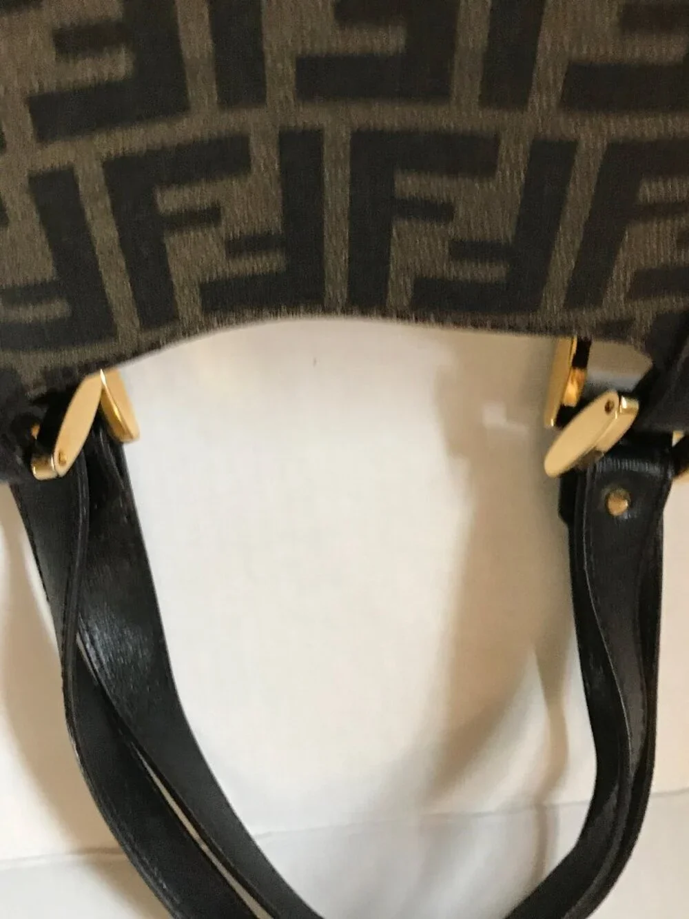 Auth FENDI Zucca Vtg Spalmati Shopping Tote Bag 8BH156 w COA